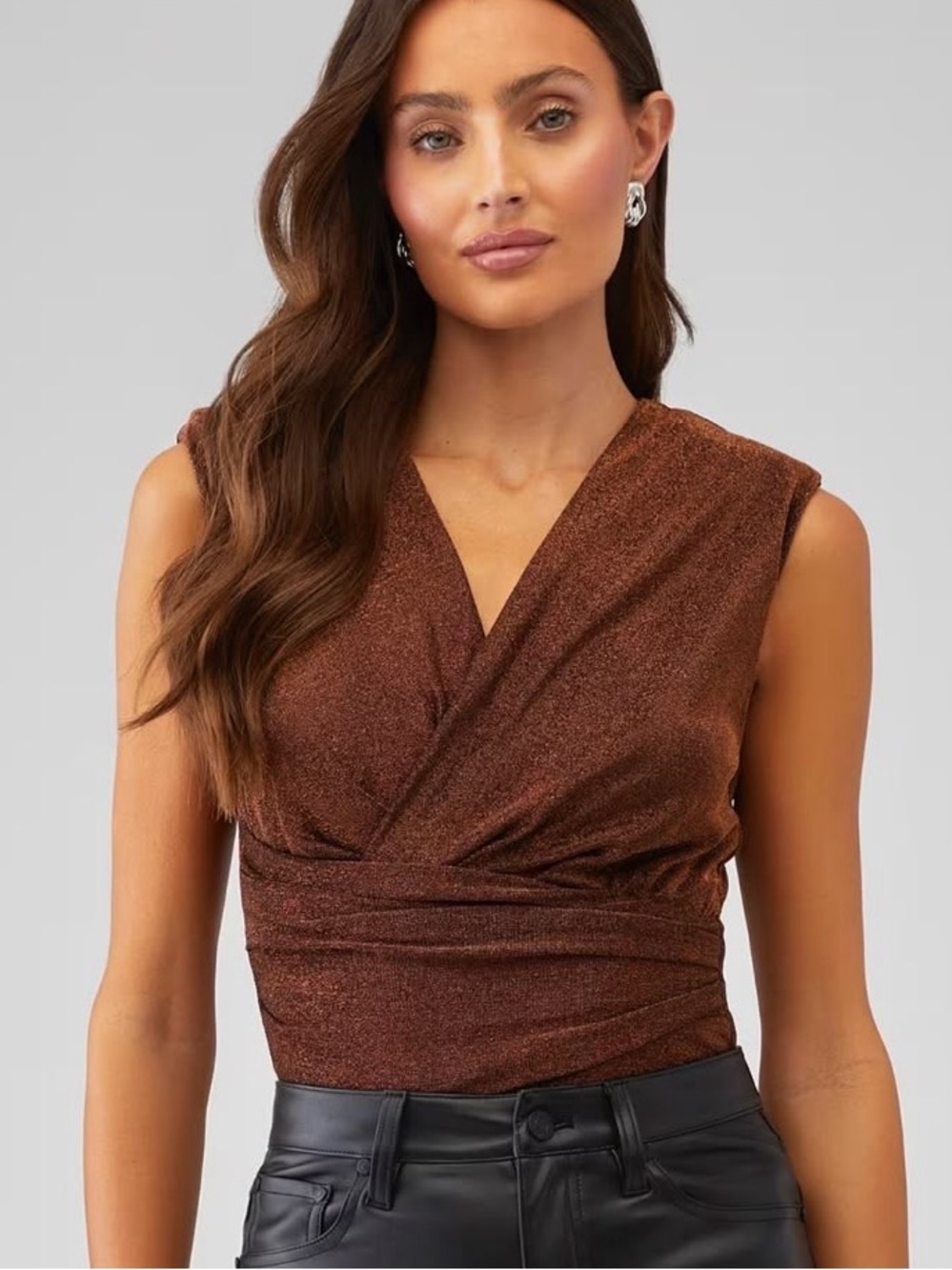 ASTR the label - Stella Metallic Bodysuit // Rust // Copper